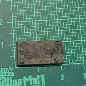 Vintage - Camouflage Money Clip -  1970's - No Branding - Dark Green - Well Made